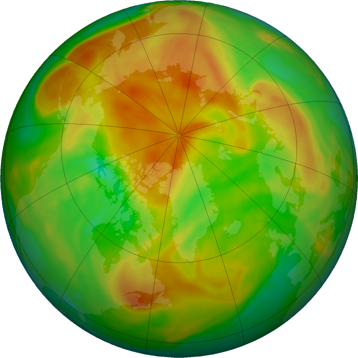 Arctic ozone map for 08 May 2023
